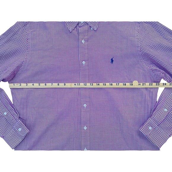 Ralph Lauren Men’s Slim Fit Stretch Oxford Gingham Button Down Shirt - Size XL - Picture 6 of 9